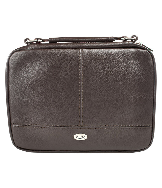 Two-fold Brown Faux Leather Organizer Bible Cover 仿皮拉鏈聖經套