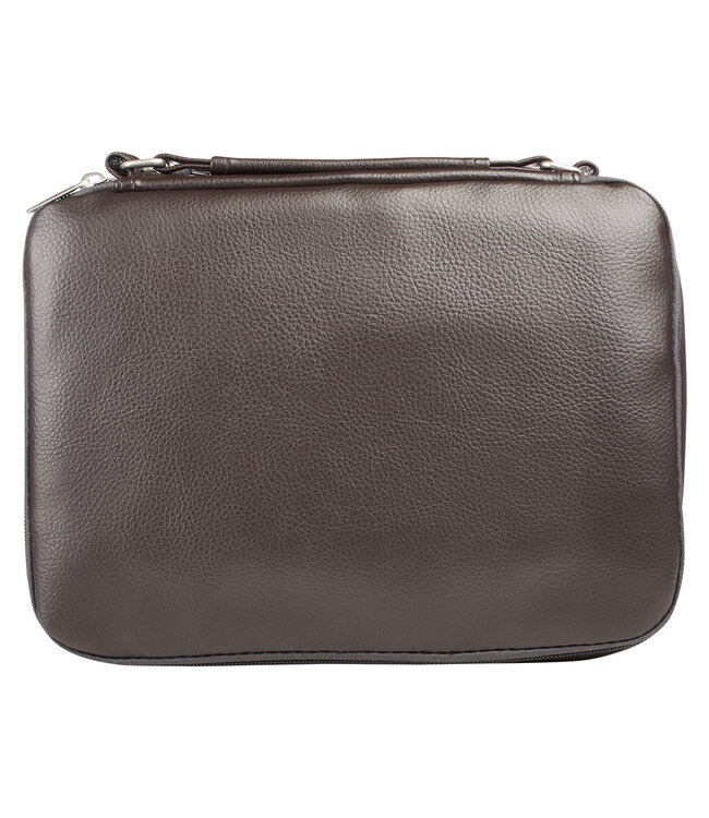 Two-fold Brown Faux Leather Organizer Bible Cover 仿皮拉鏈聖經套