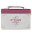 Christian Art Gifts Strong and Courageous Topas Pink Faux Leather Fashion Bible Cover - Joshua 1:9 時尚仿皮聖經套