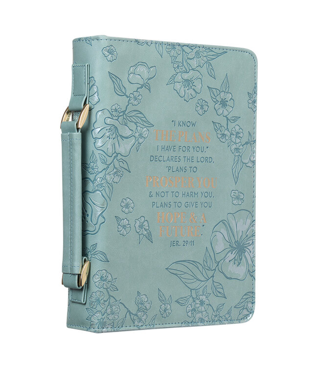 Plans to Prosper You Teal Faux Leather Fashion Bible Cover – Jeremiah 29:11  時尚仿皮聖經套
