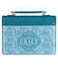 God's Grace Teal Paisley Faux Leather Fashion Bible Cover 時尚仿皮聖經套