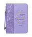 Saved by Grace Hydrangea Lavender Faux Leather Fashion Bible Cover - Ephesians 2:8 時尚仿皮聖經套