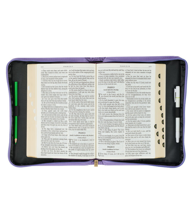 Saved by Grace Hydrangea Lavender Faux Leather Fashion Bible Cover - Ephesians 2:8 時尚仿皮聖經套