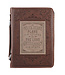 A Man's Heart Brown Faux Leather Classic Bible Cover - Proverbs 16:9 仿皮拉鏈聖經套