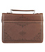 A Man's Heart Brown Faux Leather Classic Bible Cover - Proverbs 16:9 仿皮拉鏈聖經套