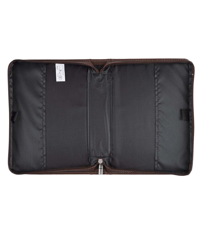 A Man's Heart Brown Faux Leather Classic Bible Cover - Proverbs 16:9 仿皮拉鏈聖經套