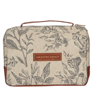 Christian Art Gifts Amazing Grace Natural Canvas Bible Cover 綿質帆布聖經套