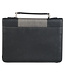 Walk by Faith Black and Gray Faux Leather Classic Bible Cover - 2 Corinthians 5:7 仿皮拉鏈聖經套