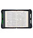 Walk by Faith Black and Gray Faux Leather Classic Bible Cover - 2 Corinthians 5:7 仿皮拉鏈聖經套