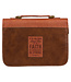 Christian Art Gifts Stand Firm Two-tone Brown Faux Leather Classic Bible Cover - 1 Corinthians 16:13  仿皮拉鏈聖經套