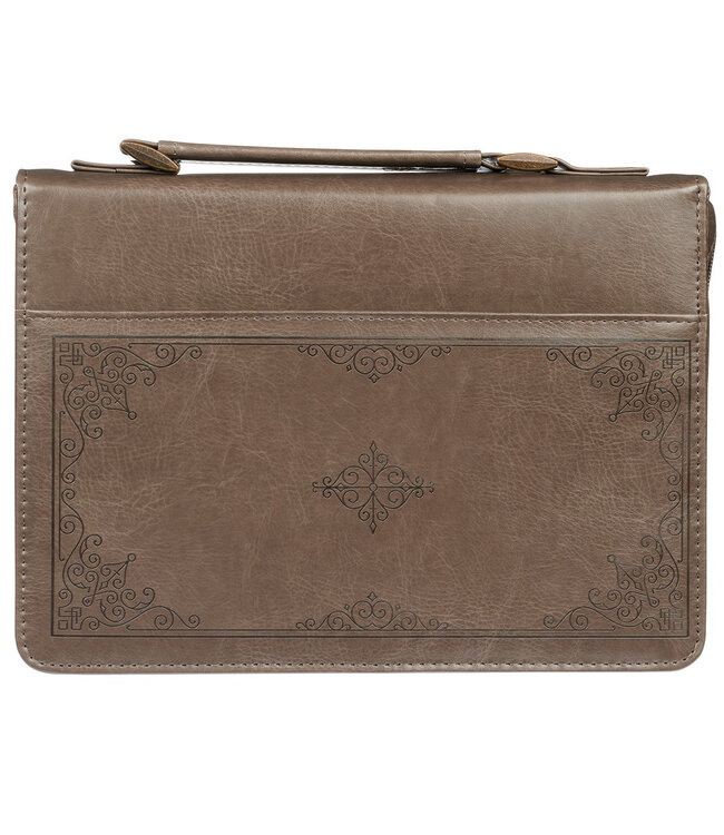 For I know the Plans Brown Faux Leather Classic Bible Cover - Jeremiah 29:11 仿皮拉鏈聖經套