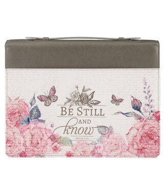 Christian Art Gifts Be Still And Know Faux Leather Bible Cover - Psalm 46:10  時尚仿皮聖經套
