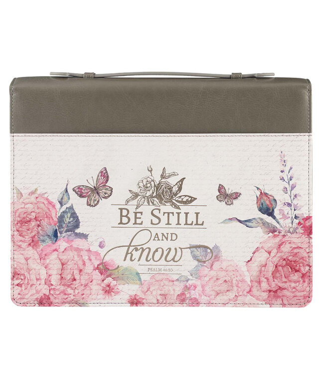 Be Still And Know Faux Leather Bible Cover - Psalm 46:10 時尚仿皮聖經套