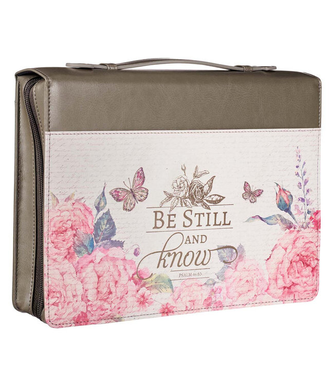 Be Still And Know Faux Leather Bible Cover - Psalm 46:10 時尚仿皮聖經套
