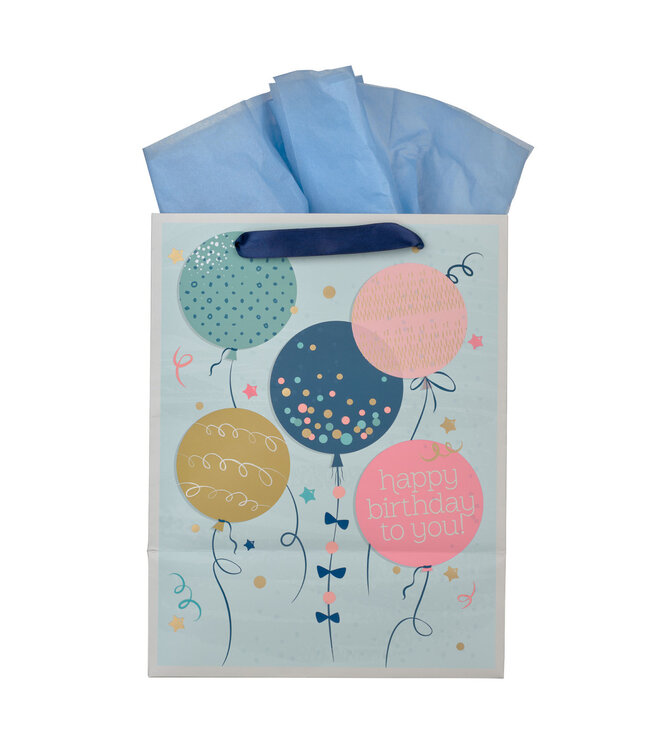Rejoice Colorful Balloon Medium Gift Bag - Philippians 4:4 | 禮物袋——中