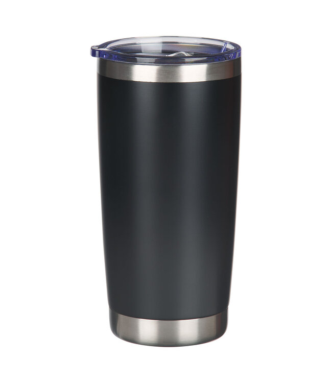 Stand Firm Black Stainless Steel Travel Tumbler - 1 Corinthians 16:13 | 不銹鋼旅行保溫杯