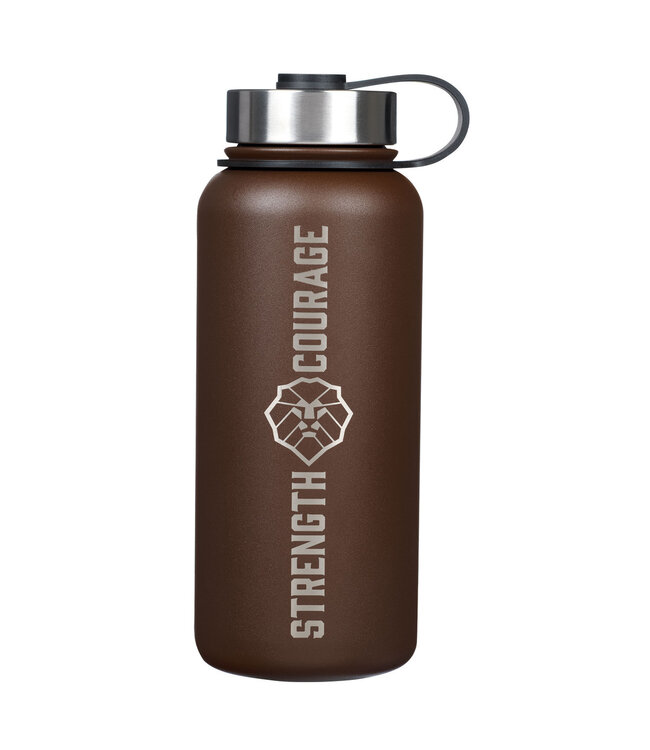 Strength and Courage Brown Stainless Steel Water Bottle - Joshua 1:9 不鏽鋼保溫水壺