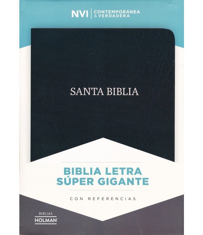 NVI Biblia Letra Súper Gigante negro, piel fabricada con índice (Span-NIV Super Giant Print Reference Bible)