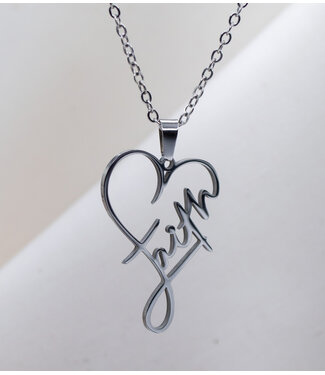 Eden Merry Jewelry Scripted Collection - Faith/Heart Necklace 【話語系列】信心字雕心形項鍊