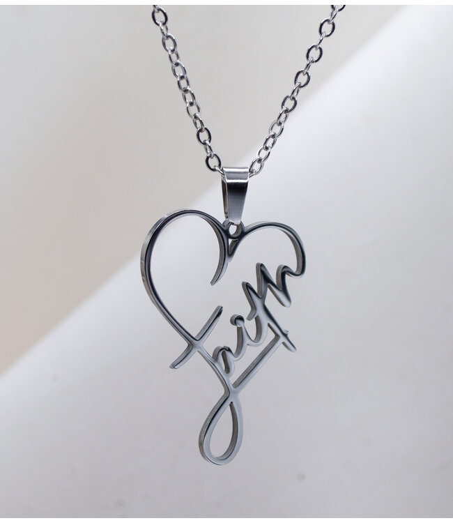 Scripted Collection - Faith/Heart Necklace 【話語系列】信心字雕心形項鍊