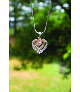 Eden Merry Jewelry Pendant Necklaces - Tri-color Heart 【吊墜系列】三色心形項鍊