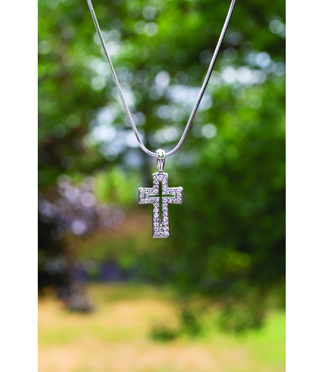 Pendant Necklaces - Open Cross Clear 【吊墜系列】水晶十字架項鍊
