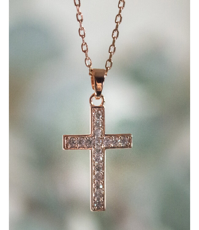 Grace Collection - Cross Necklace - Rose Gold 【恩典系列】玫瑰金十字架項鍊