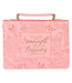 Strength and Dignity Rose Pink Faux Leather Bible Cover - Proverbs 31:25 仿皮拉鏈聖經套