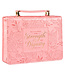 Strength and Dignity Rose Pink Faux Leather Bible Cover - Proverbs 31:25 仿皮拉鏈聖經套