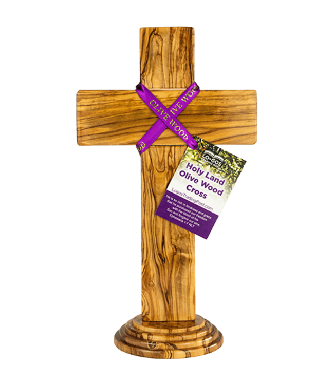 12" Olive Wood Standing Cross | 橄欖木立式十字架 12"