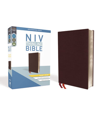 Zondervan NIV, Thinline Bible, Giant Print, Red Letter, Comfort Print, Burgundy Bonded Leather