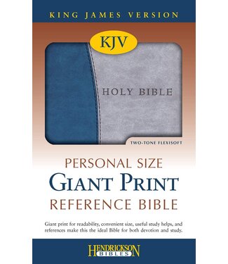 Hendrickson Publishers KJV Personal Size Giant Print Reference Bible, Flexisoft, Blue/Grey, Red Letter