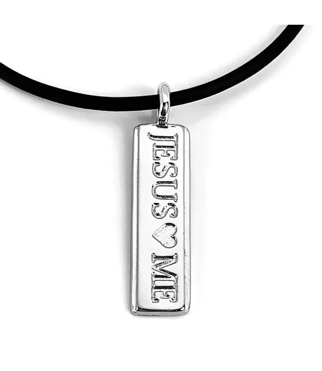 Jesus Loves Me Necklace With Rhodium Metal Finish | 【耶穌愛我】項鍊