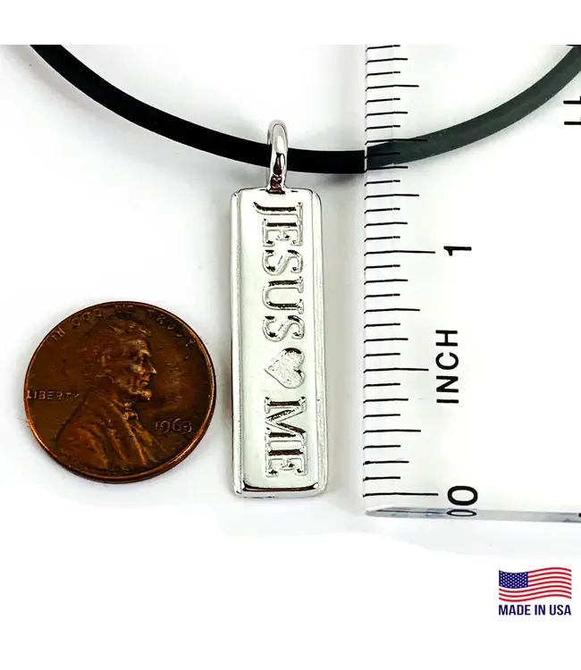 Jesus Loves Me Necklace With Rhodium Metal Finish | 【耶穌愛我】項鍊