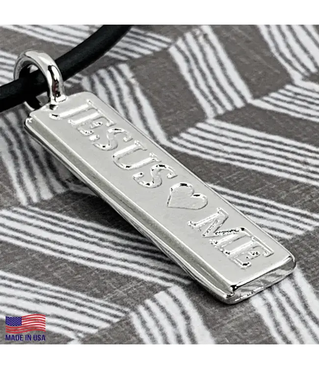 Jesus Loves Me Necklace With Rhodium Metal Finish | 【耶穌愛我】項鍊