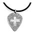Cross Guitar Pick Pewter Necklace 十字架  結他撥片 金屬項鍊