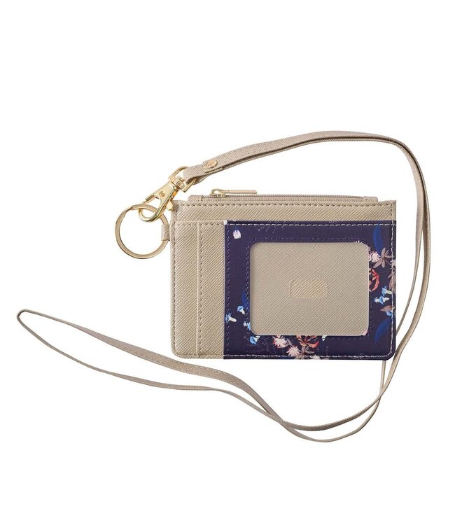Seek First Taupe and Navy Faux Leather ID Card Holder - Matthew 6:33 | 仿皮身份證夾