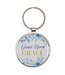 Grace Upon Grace Indigo Rose Gold Metal Epoxy-coated Keychain - John 1:16 | 金屬環氧樹脂鑰匙圈
