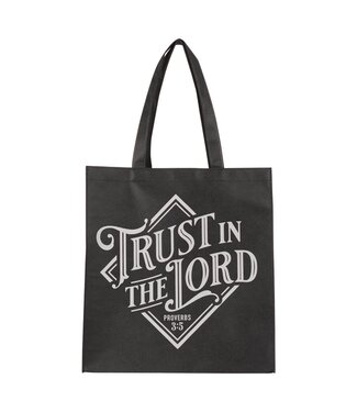 Christian Art Gifts Trust in the Lord Black Diamond Reusable Shopping Tote Bag - Proverbs 3:5 | 環保購物袋