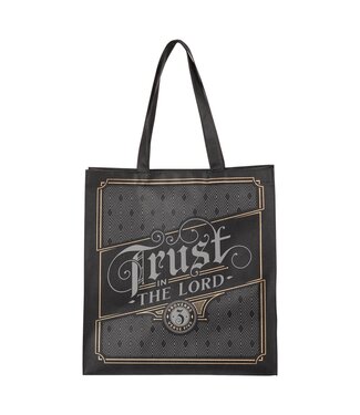 Christian Art Gifts Trust in the Lord Charcoal and Gold Reusable Non-woven Shopping Tote Bag -Proverbs 3:5 | 環保購物袋