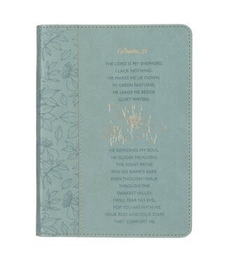Christian Art Gifts Psalm 23 Blue Faux Leather Classic Journal | 仿皮經典日記本