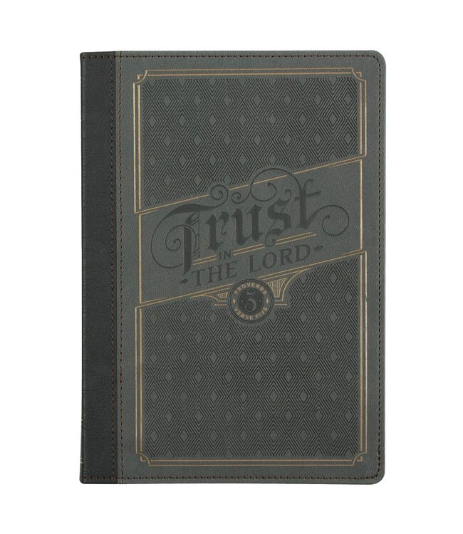 Trust in the Lord Charcoal Faux Leather Classic Journal - Proverbs 3:5 | 仿皮經典日記本