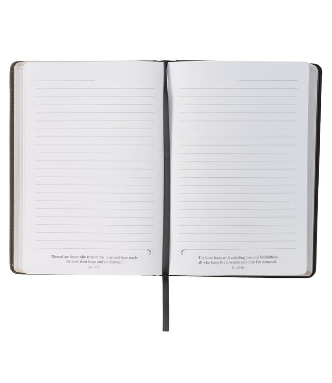 Trust in the Lord Charcoal Faux Leather Classic Journal - Proverbs 3:5 | 仿皮經典日記本