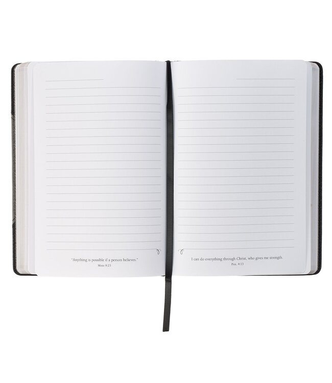 Be Strong in the Lord Black and Gray Lion Faux Leather Journal - Ephesians 6:10Be Strong in the Lord Black and Gray Lion Faux Leather Journal - Ephesians 6:10 | 仿皮經典日記本