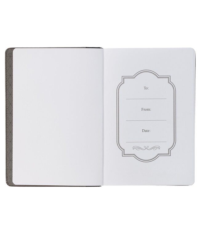 Seek the Lord Black and Gray Faux Leather Classic Journal - 1 Chronicles 16:11 | 仿皮經典日記本