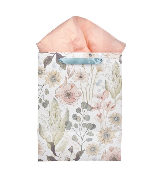 Be Still and Know Peach Meadow Large Portrait Gift Bag - Psalm 46:10 | 禮物袋——大