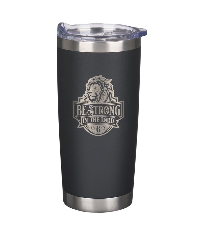 Be Strong in the Lord Black Stainless Steel Mug - Ephesians 6:10 | 不銹鋼旅行水杯