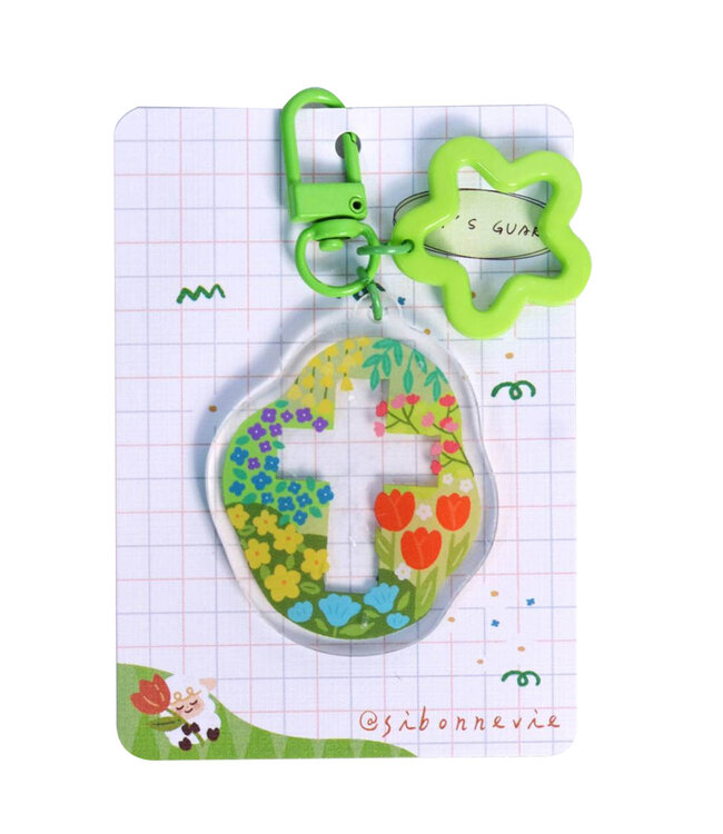 福音插畫壓克力鑰匙圈——春暖款