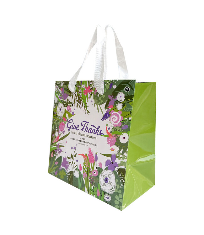 凡事謝恩——嫩綠手提袋（小）