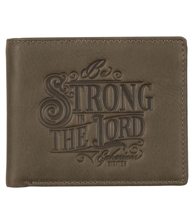 Be Strong in the Lord Charcoal-Brown Genuine Leather Wallet - Ephesians 6:10 | 炭灰棕色真皮錢包